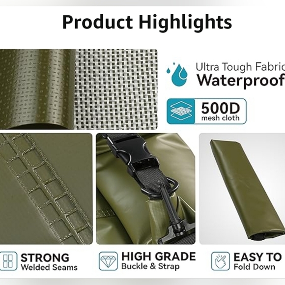 MARCHWAY Pink Waterproof Dry Bag Backpack - 10L - Picture 9 of 16